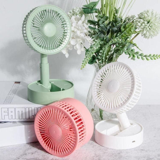 Adjustable Height Telescopic Rechargeable Standing Fan Rechargeable Pedestal Fan - Smiling Store1